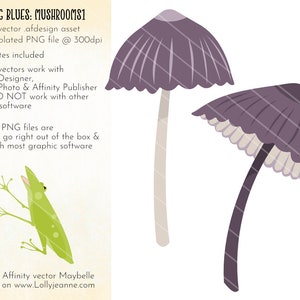 Frog Leg Blues: Paddenstoelen 1 Affinity Designer Vector en PNG Assets