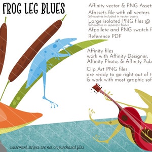 Frog Leg Blues: Affinity Designer Vector en PNG Assets