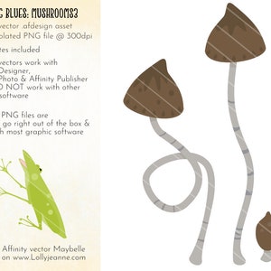 Frog Leg Blues: Mushrooms 3 Affinity Designer Vector en PNG Assets