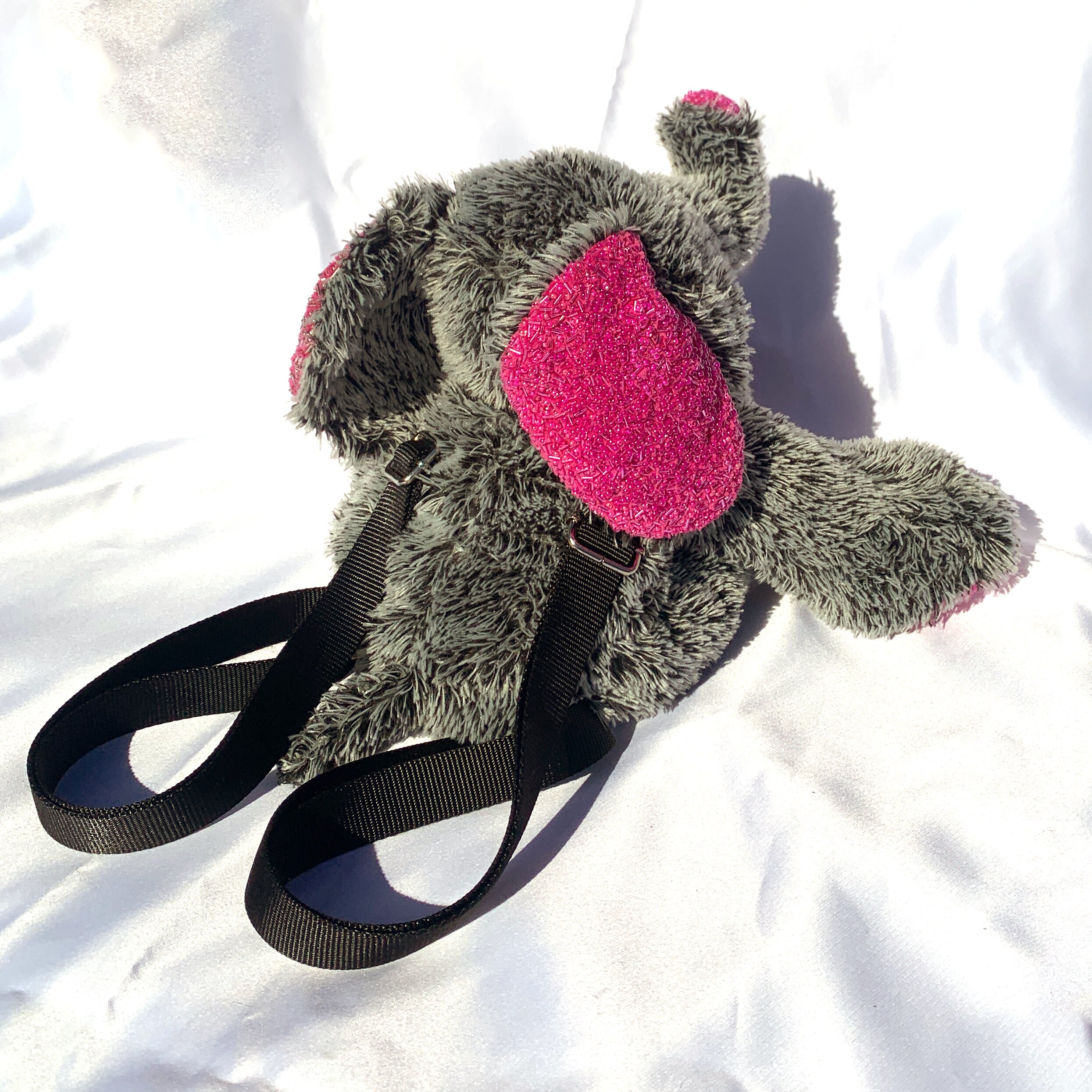 Upcycled Elephant Backpack, Vintage, Kawaii, Fanny Pack  display picture 2