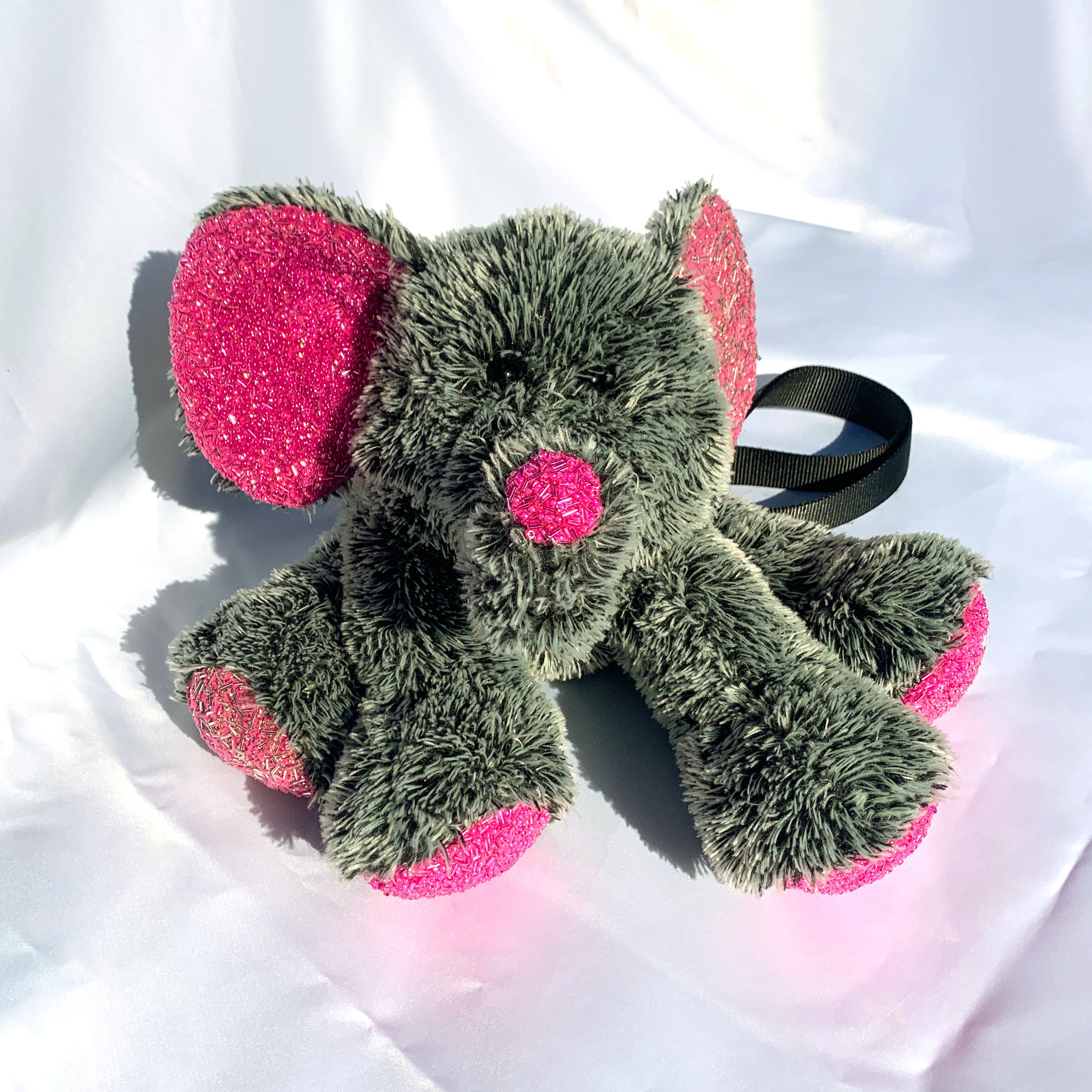 Upcycled Elephant Backpack, Vintage, Kawaii, Fanny Pack  display picture 1
