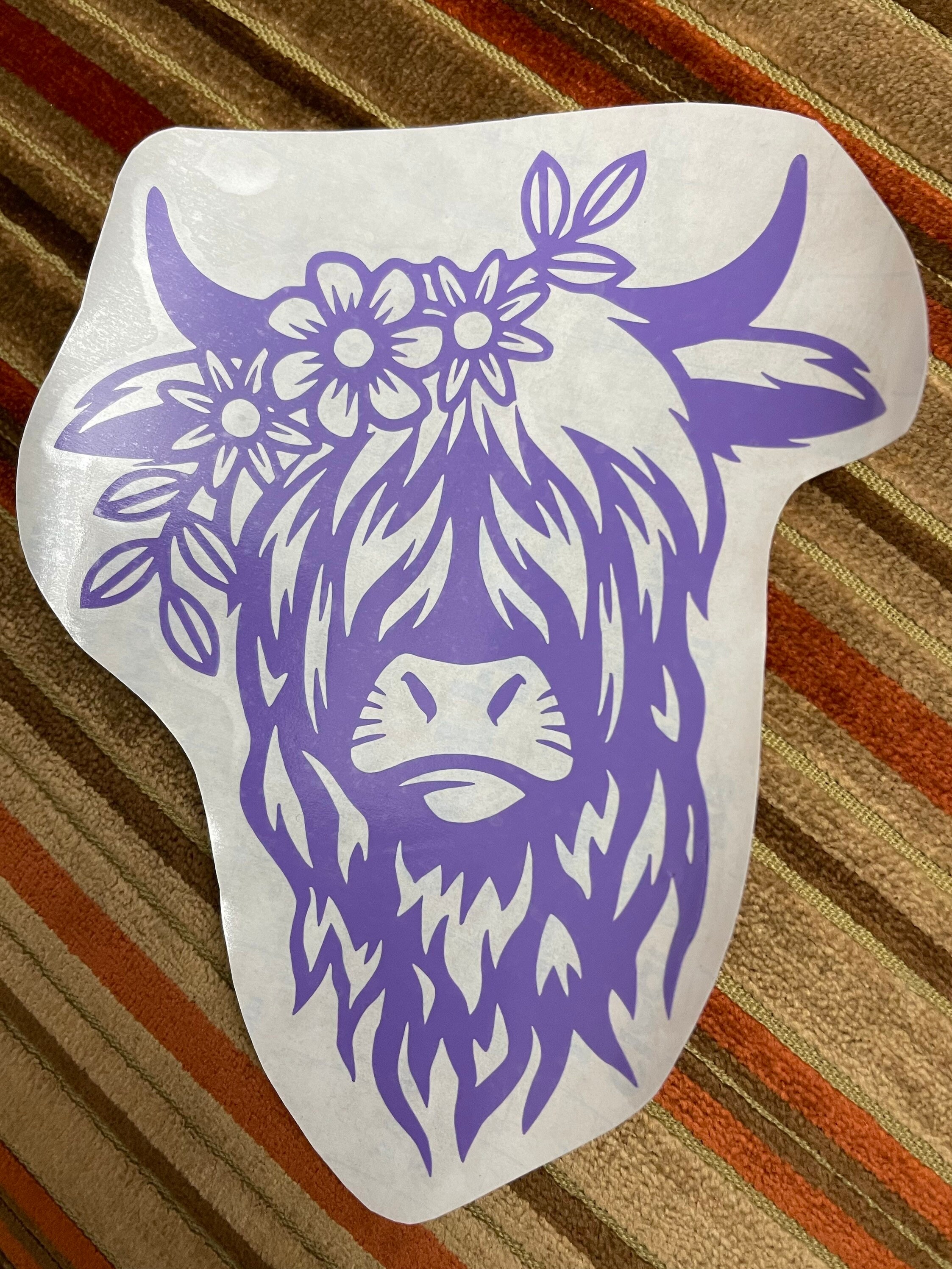 Highland Cow Vinyl Decal Etsy