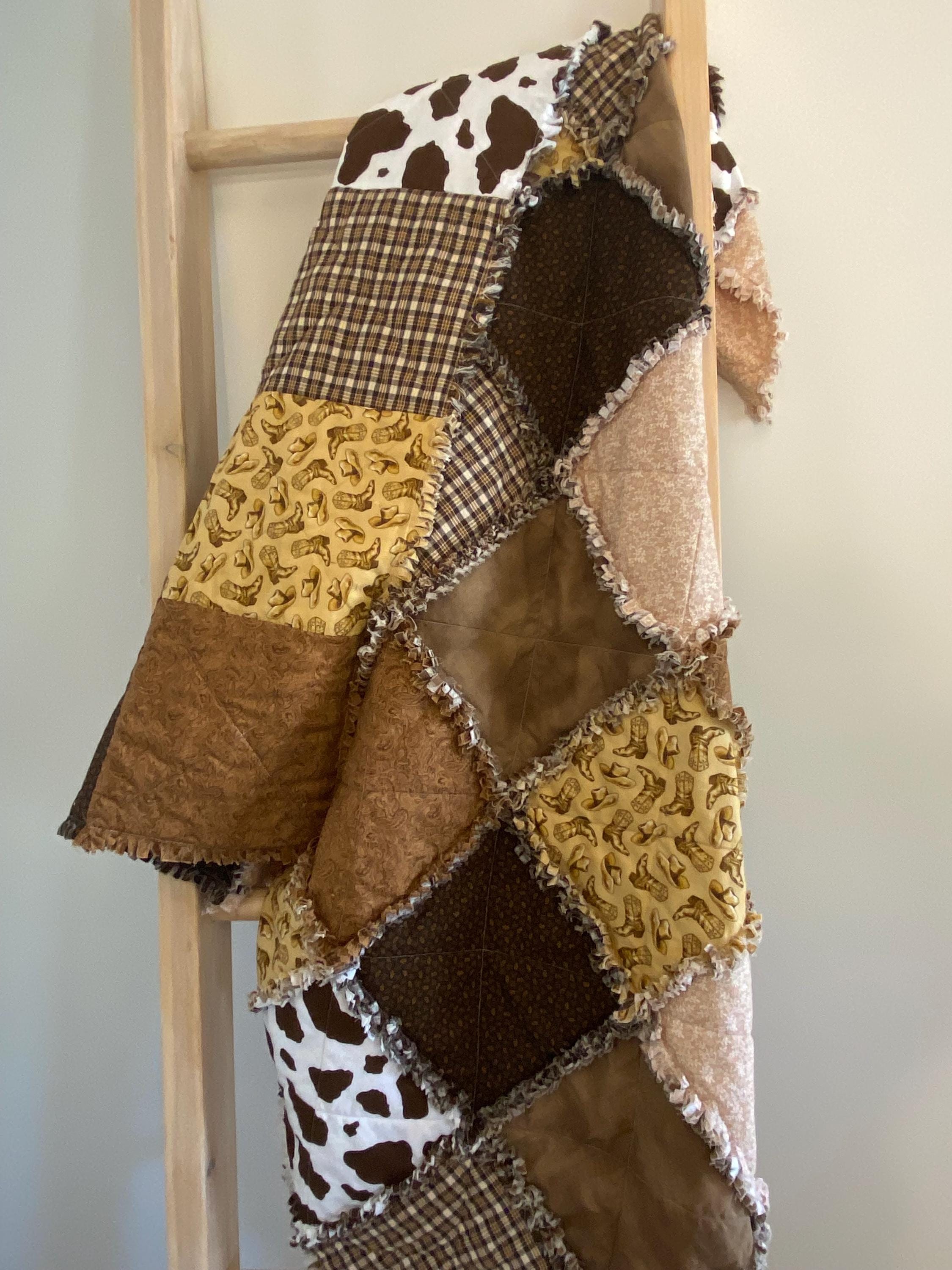 Lap Rag Quilt Handmade Country Rag Lap/ Throw Quilt - Etsy