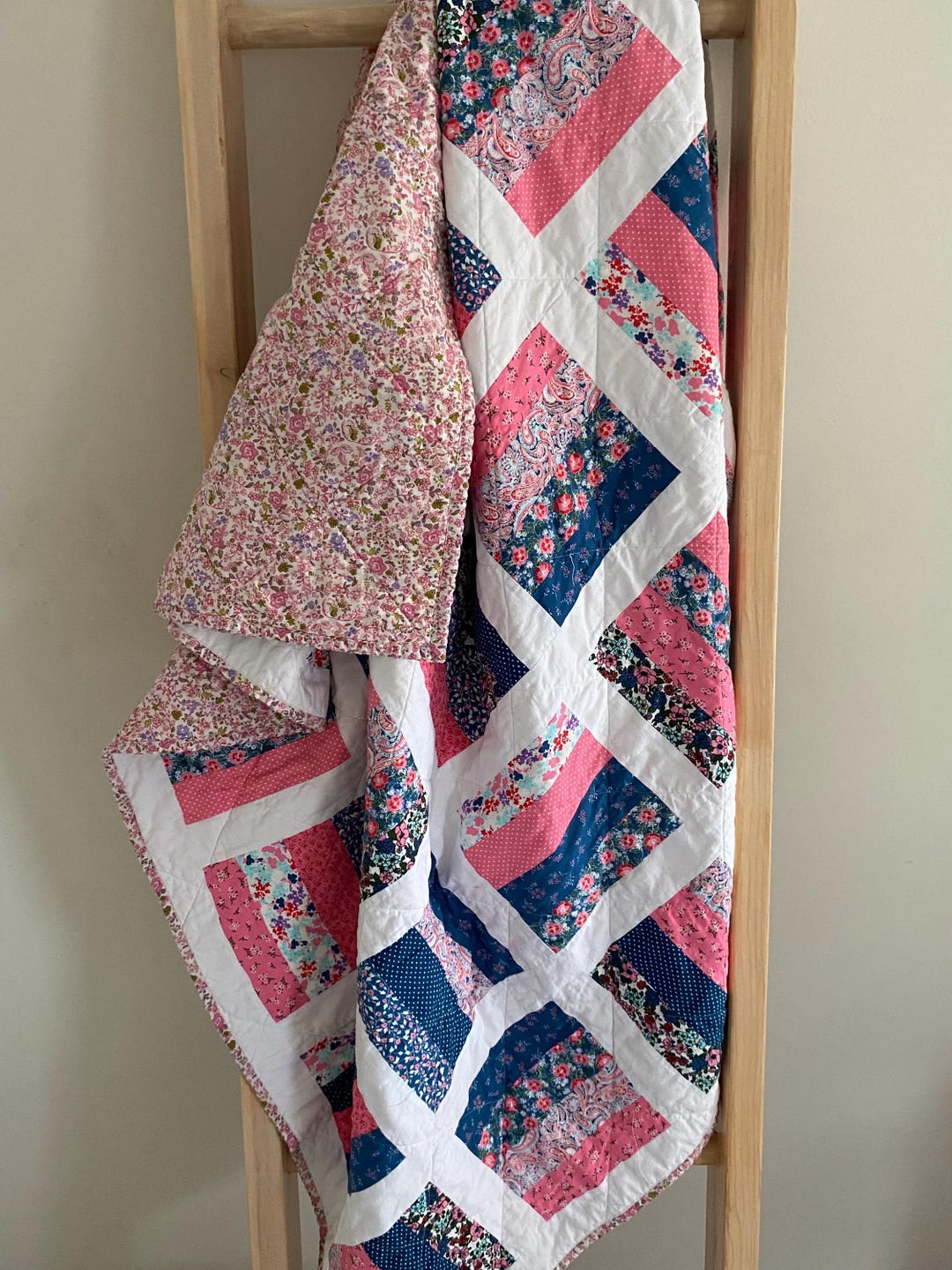 Handmade Colorful Throw Quilt - Etsy