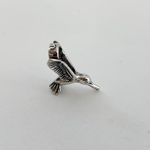Hummingbird 3D sterling silver charm pendant