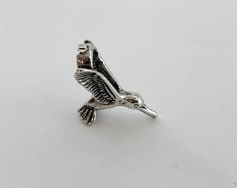 Hummingbird 3D sterling silver charm pendant