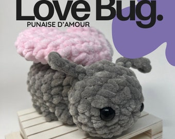 Insecto de amor peluche relleno hecho a mano / peluche de insecto / juguete LoveBug terminado / peluche lindo Kawaii / peluche de regalo del día de San Valentín / juguete de ganchillo /