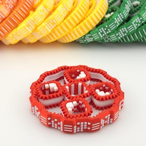 Square Gear Fidget Spinner – Dual-Color 3D Printed Planetary Gear Toy | Smooth Spinning Desk Gadget | Fidget Toy for Adults & Kids