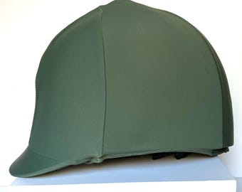 Green - Army Green / HORSE RIDING Equestrian HELMET or Hat Cover