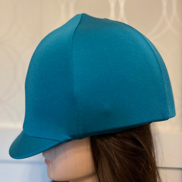 Teal Turquoise / HORSE RIDING Equestrian HELMET or Hat Cover