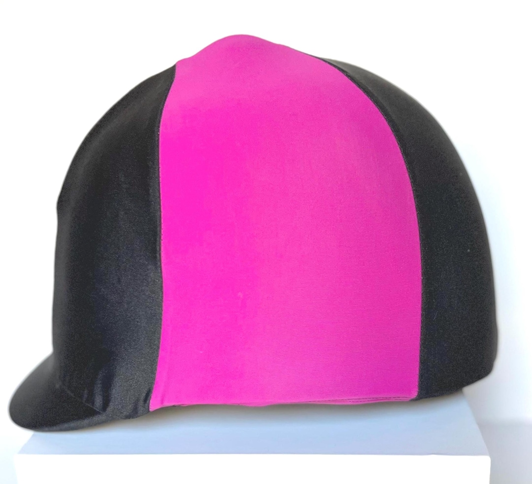 Bright Pink and Black / HORSE RIDING Equestrian HELMET or Hat Cover - Etsy