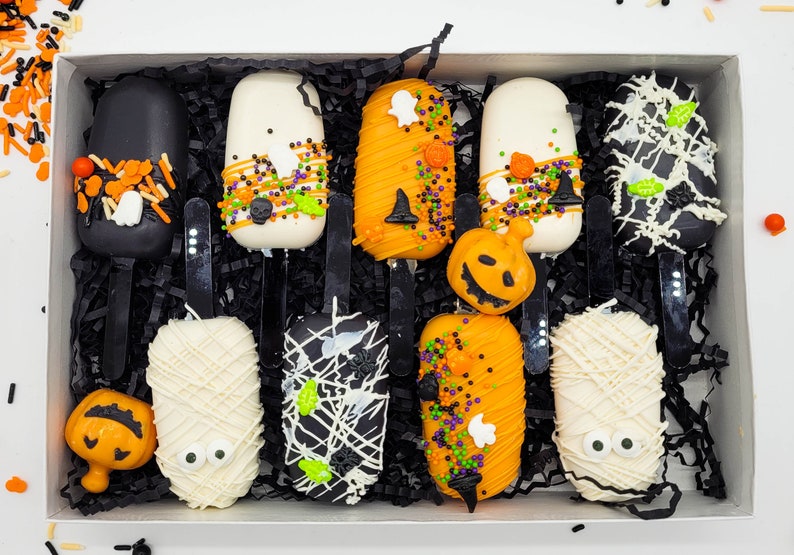 Halloween Cakesicles Set vegan Chocolate Cake Etsy