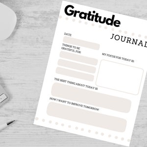 Gratitude Journal- Digital Download Template, 5 minute journal, gratitude goodnotes, daily gratitude