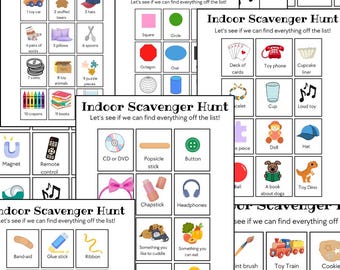 Kids Indoor Scavenger Hunt | Printable Games (Digital Download)