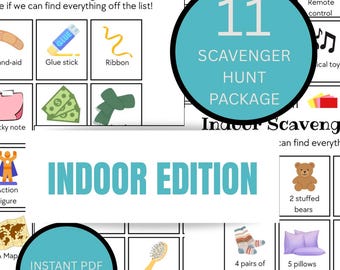 Kids Indoor Scavenger Hunt | Printable Games (Digital Download)