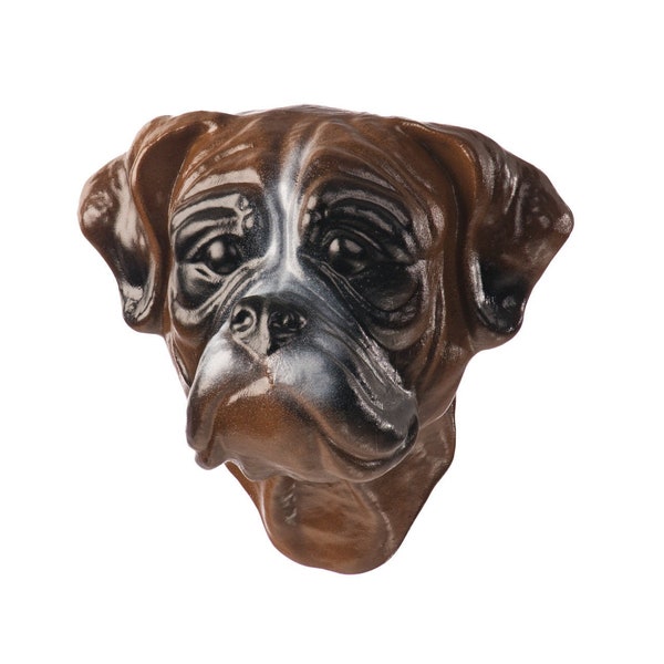 Boxer Dog Cabinet Knob - 3D Printed and Hand Painted - Mounting Hardware Included