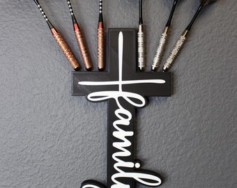 Cross with White Family Dart Holder