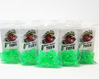 Pop Shot Tees 5-Pack - Frictionless Breakaway Golf Tees for Par 3 & Low Tee Shots