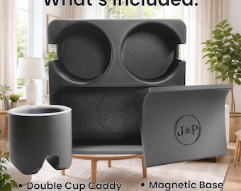 Magnetic Couch Cup Holder – Double Drink Caddy with Phone Holder