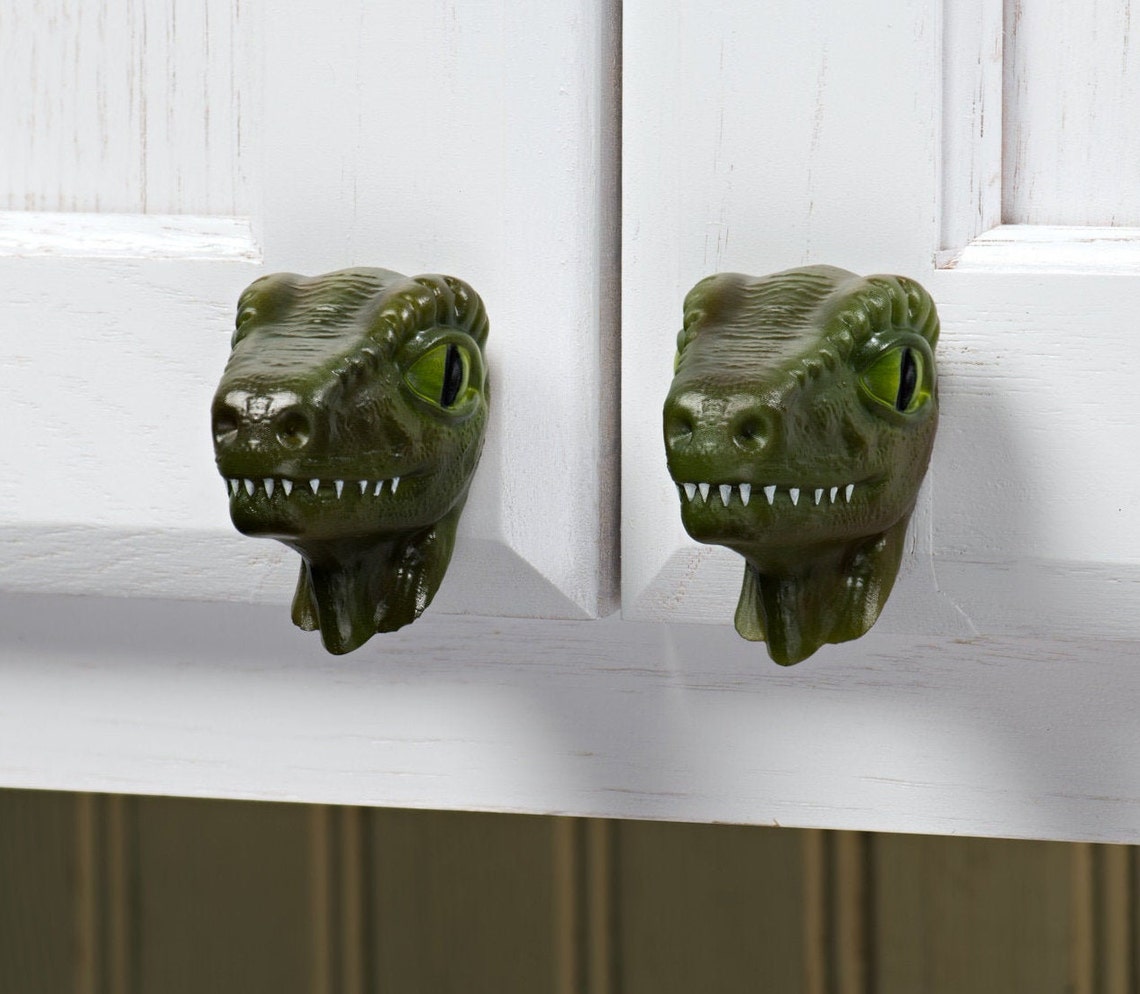 Velociraptor Dinosaur Knob Dinosaur Knob Etsy