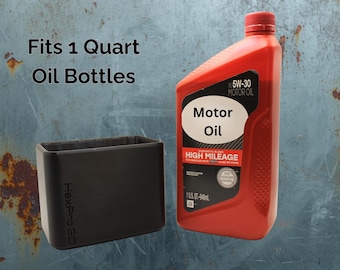 Magnetic Motor Oil Bottle Holder - 1 Quart, Truck/Toolbox Storage