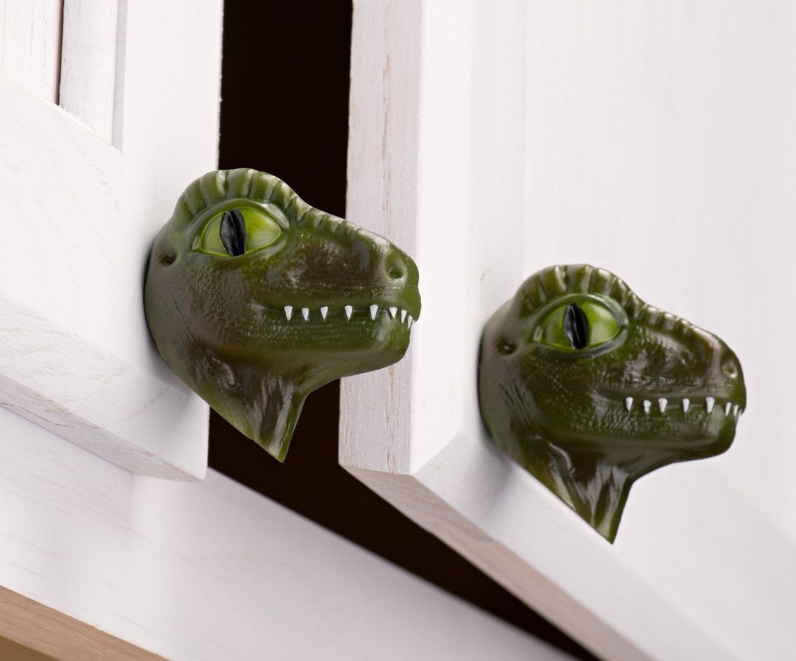 Velociraptor Dinosaur Knob Dinosaur Knob Etsy
