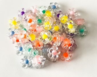 Acrylic Flower Beads: Colorful Craft Jewellery Supplies (12mm)