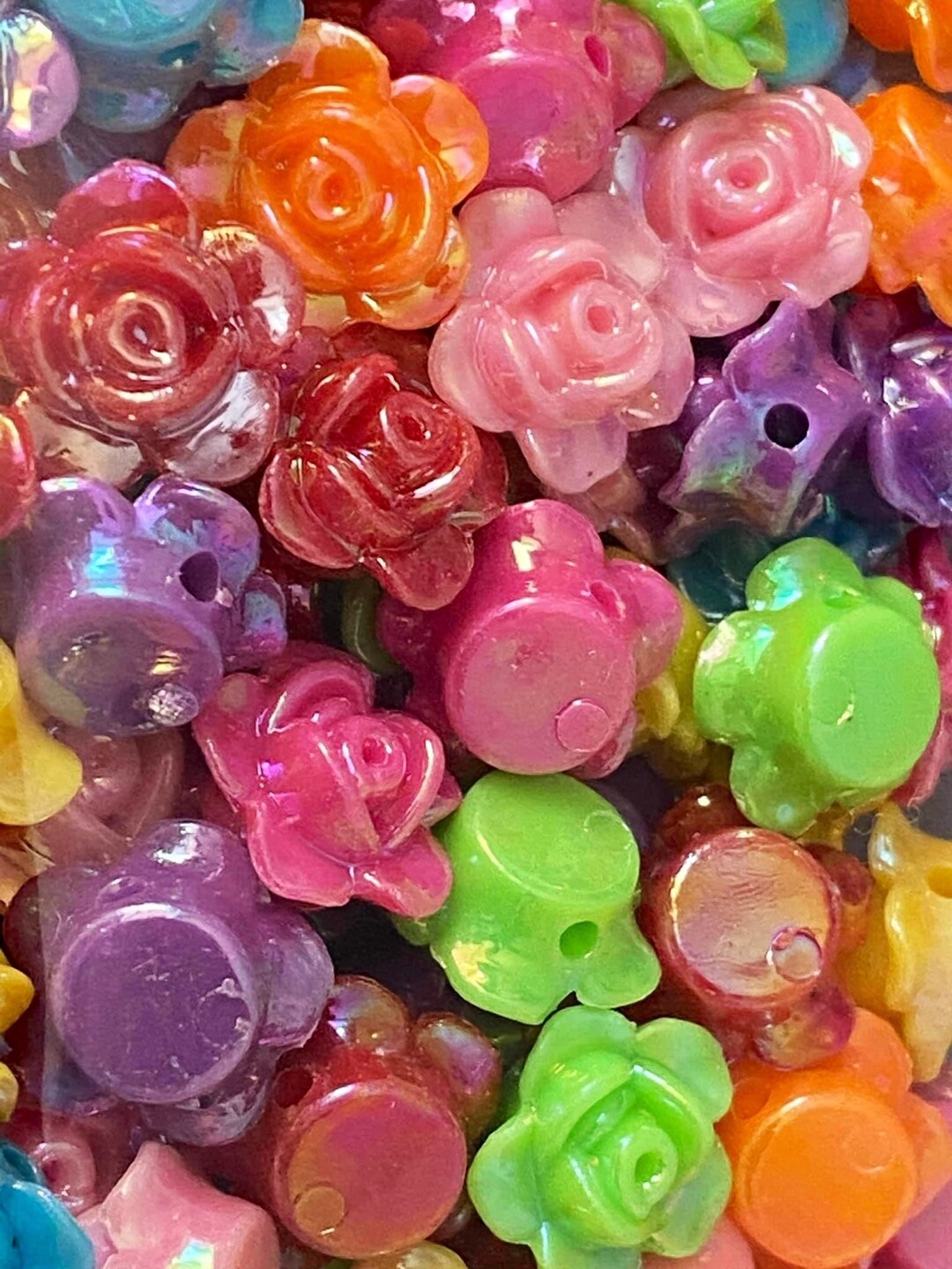 Flower Beads Acrylic Beads Craft Beads Jewellery Beads Etsy UK