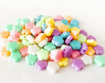 Flower Beads, Pastel Beads, Acrylic Beads, Craft Beads, Jewellery Beads, Craft Supplies, Bead Supplies, Craft Making, Jewellery Supplies,