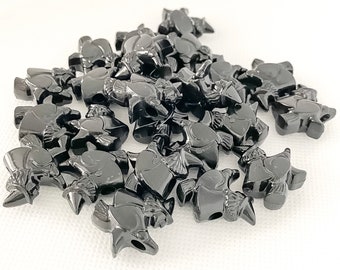 Black Witch Pony Beads: Halloween Craft Supplies (25mm)