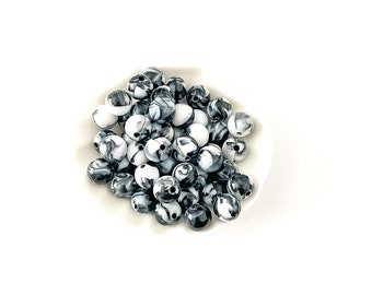 Swirl Acrylic Round Beads: 10mm Craft Jewellery Supplies