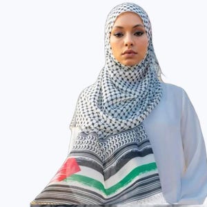 Palestine Scarf, Palestine Traditional Colour Scarf, Gaza Scarf, Palestine Keffiyeh Scarf, Palestinian Cotton Keffiyeh, Palestine Shemagh
