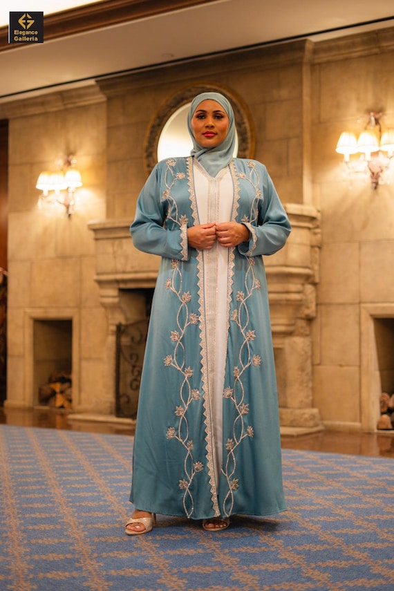 Elegant Embroidered Abaya Dress - Masooma Luxury Modest Wear - Etsy