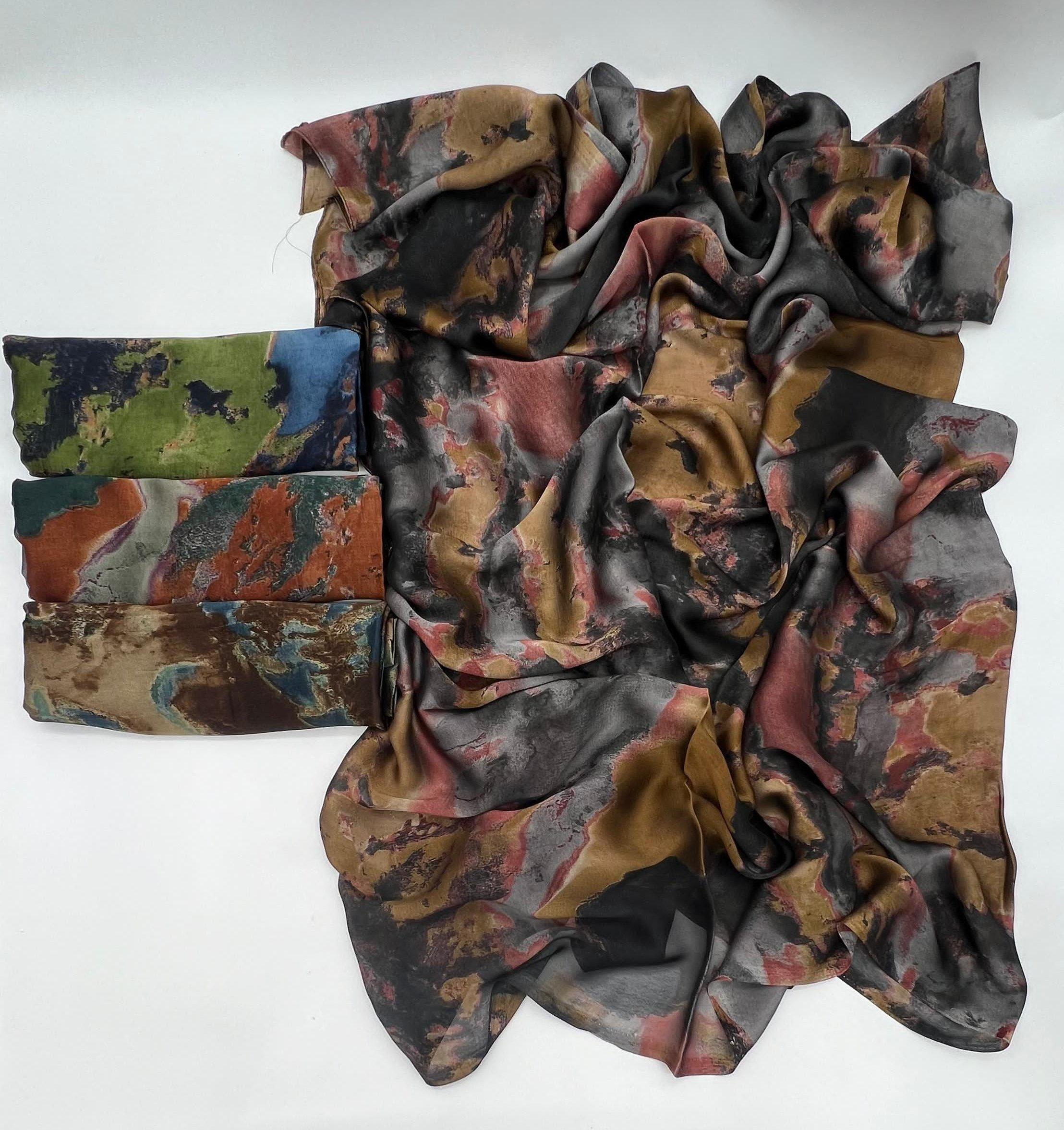 Marble satin hijab