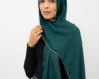 EG Gold Rhinestone Hijab - Elegant Hijabs for Wedding | Stylish Hijab Scarfs