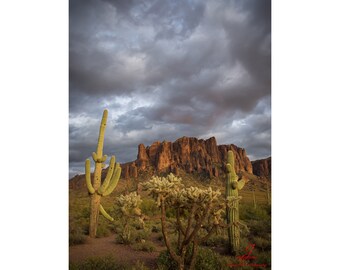 Monsoon Clouds over the Superstition Mountains of Arizona