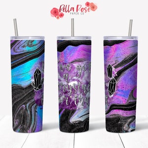 Mam kryształ na ten 20oz Skinny Tumbler Wrap Cyfrowy projekt do sublimacji, Tumbler PNG, Komercyjne zastosowanie, Sublimacja, Witchy Tumbler