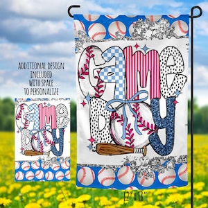 Bandiera da giardino per partita di baseball, 12" x 18" DIGITALE, design per sublimazione, bandiera da giardino PNG, uso commerciale, bandiera americana