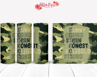 Father's Day Camo 20oz Skinny Tumbler Digital Design for Sublimation, Tumbler PNG, Commercial Use, Sublimation, Father's Day Sublimation