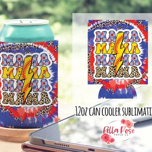 Softball Mama Retro Can Cooler 12oz Koozie Digital Design for Sublimation, Can Cooler PNG Commercial Use Sublimation, Softball Mom Koozie