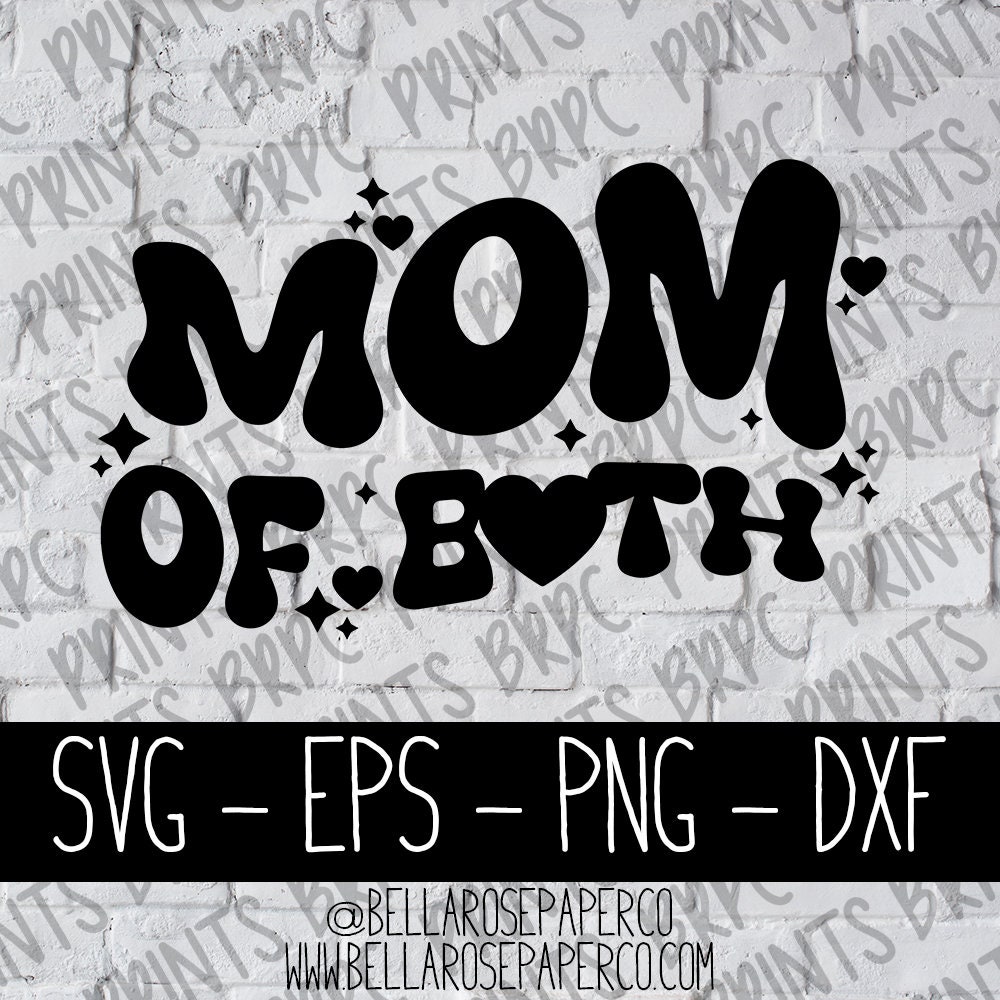 Retro Mom of Both SVG Svg Eps Dxf Png SVG Bundle for - Etsy