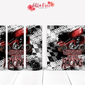 Sprint Car Dirt Track Racing 20oz Skinny Tumbler Digital Design für Sublimation, Tumbler Wrap, Sublimation, Wochenenden sind für Racing Tumbler