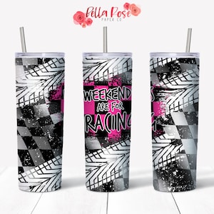Los fines de semana son para Racing 20oz Skinny Tumbler Diseño digital para sublimación, Tumbler PNG, Uso comercial, Sublimación, Dirt Track Racing PNG