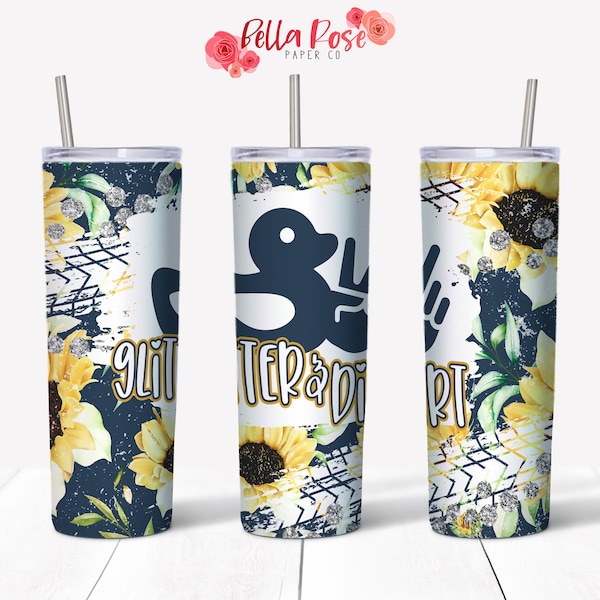 Glitter and Dirt 4x4 Duck Offroad 20oz Skinny Tumbler Digital Design for Sublimation, Tumbler PNG, Commercial Use, Sublimation, Duck 4x4