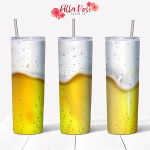 Bier drinken 20oz mager Tumbler digitaal ontwerp voor sublimatie, Tumbler PNG, commercieel gebruik, sublimatie, bier Tumbler, Alcohol Tumbler