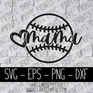 Baseball Mama SVG, SVG eps dxf png, pacchetto SVG, per Silhouette, per Cricut, Baseball SVG, Divertente SVG, Mama SVG, Baseball Mama Vector SVG