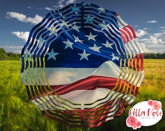 USA Americana Wind Spinner DIGITAL Design for Sublimation 10" x 10" Wind Spinner jpeg, Commercial Use Sublimation, 4th Of July Spinner