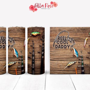 Reel Cool Daddy 20oz Skinny Tumbler Digitaal ontwerp voor sublimatie, Tumbler PNG, Commercieel Gebruik, Sublimatie Design, Vaderdag, Vissen