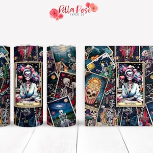 Carta de Tarô do Professor 20oz Skinny Tumbler Wrap Design Digital para Sublimação, Tumbler PNG, Uso Comercial, Sublimação, Witch Tumbler