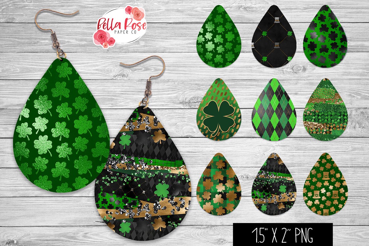 Orecchini a forma di trifoglio verde, accessori per il giorno di San